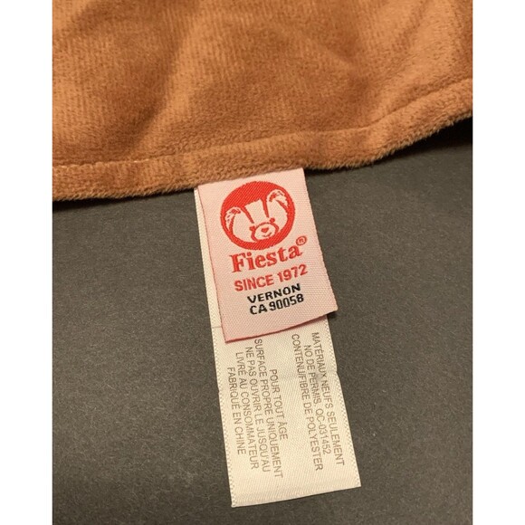 Fiesta Sloth Rattle Blanket Plush Brown Baby Blankie Lovey Satin Feel Back - Picture 6 of 8